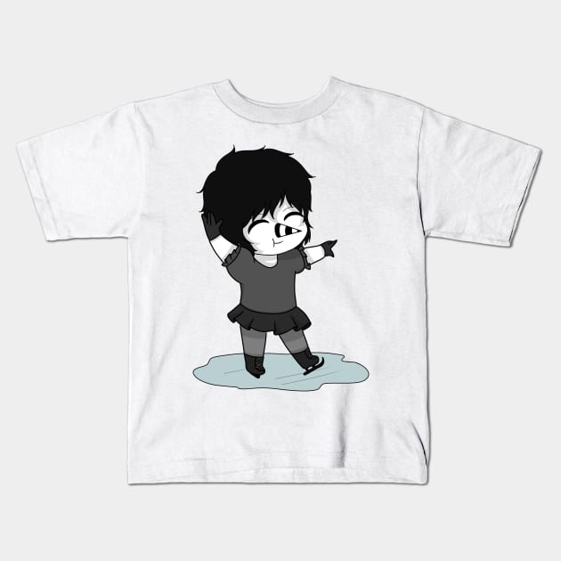 laughing jack ice skates Kids T-Shirt by LillyTheChibi